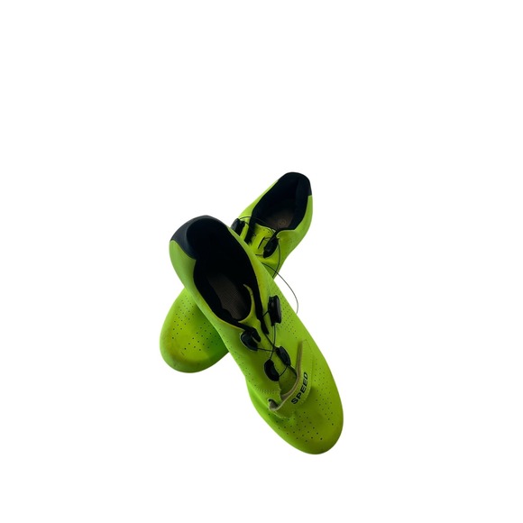 Speed Cycling Shoes Neon Green Road Bike Racing Athletic Mens Size 45‎ US 10.5 - Picture 1 of 4